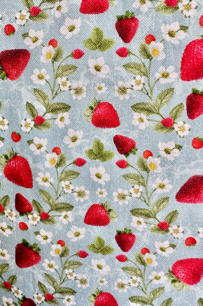 Strawberry Midi Dress in Blue by Retrolicious Large