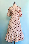 Heart Polka Dot Wrap Dress in Cream by Voodoo Vixen