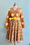 3D Flower Cardigan in Camel