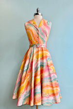 Peach Rainbow Marble Jani Dress by Miss Lulo