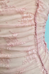 Blush Ruched Short Sleeve Mesh Top