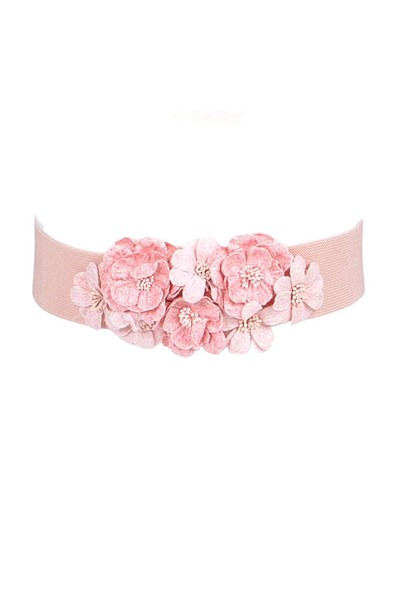 Pink Floral Stretch Belt
