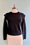 Black Rhinestone Studded Sweater by Molly Bracken