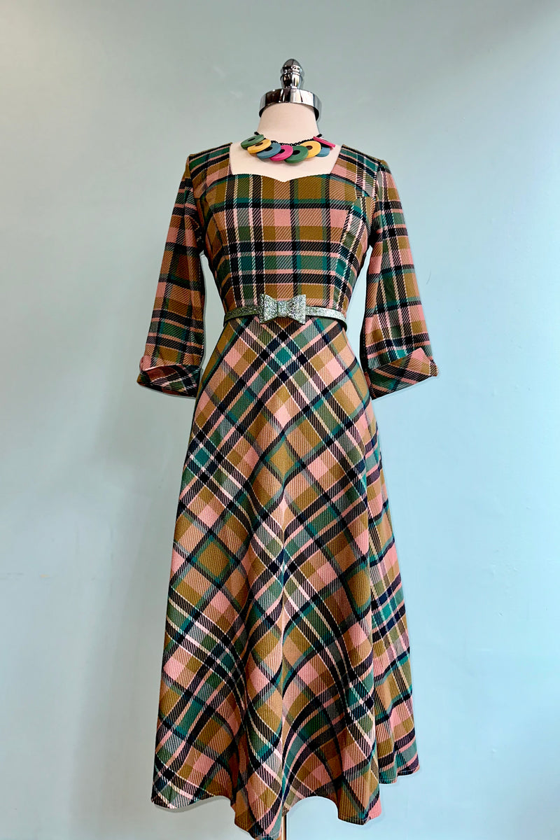 Harriet Dress in Pink Plaid by Banned