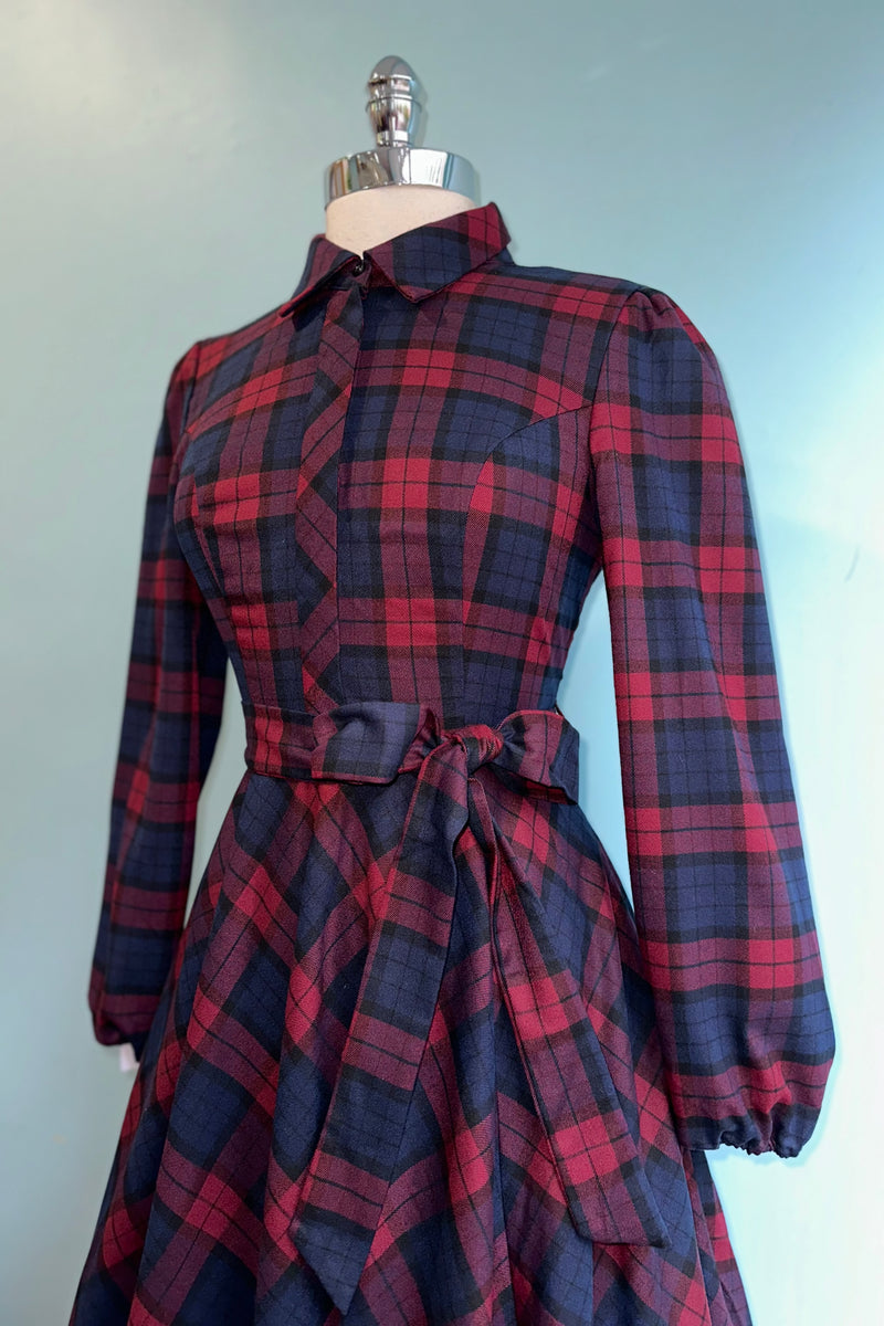 Kim Tartan Swing Dress by Hearts & Roses London