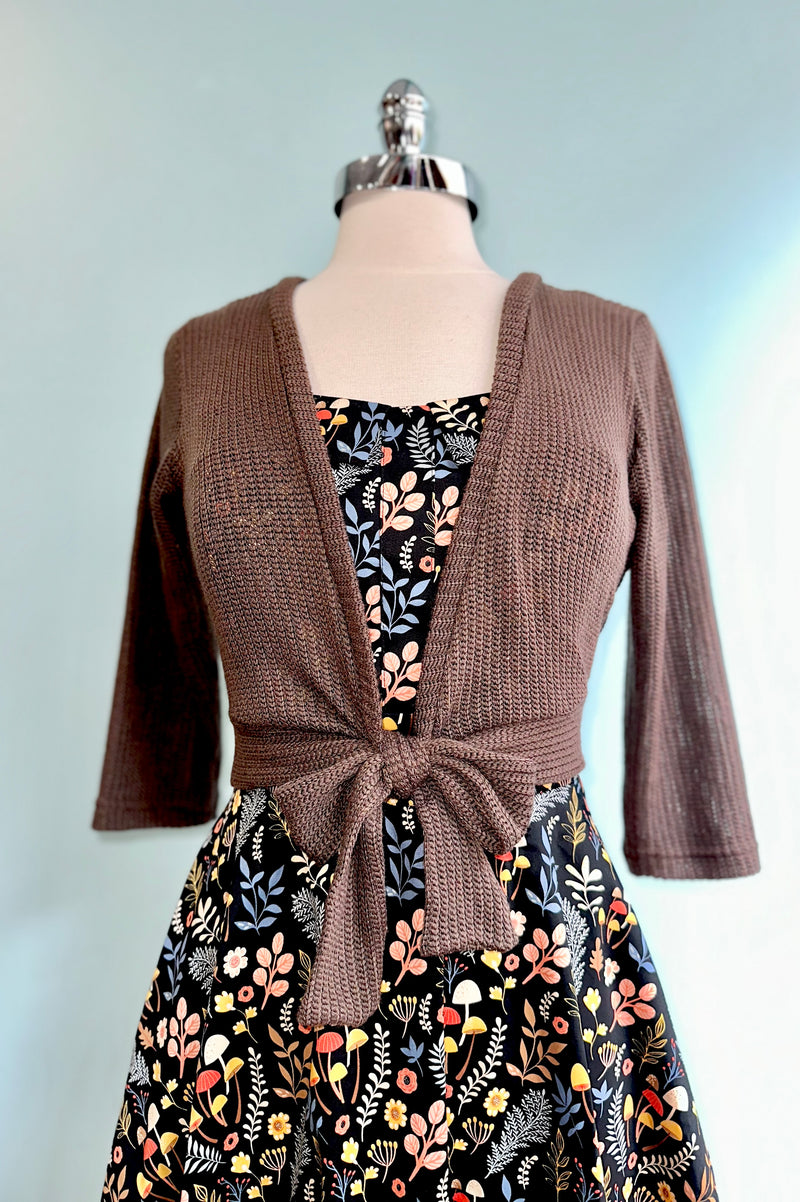 Brown Knit Sweet Sweater by Heart of Haute