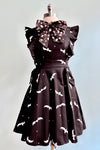 Black Bat Ruffle Strap Pinafore Dress