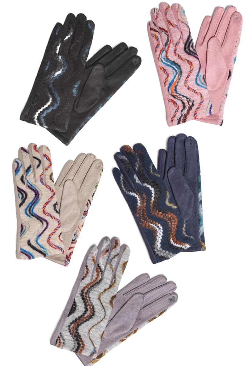 Wavy Swirled Gloves in Multiple Colors