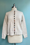 Ivory Cardigan Sweater with Multicolored Buttons by Compania Fantastica