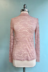 Pink Lace High Neck Top by Molly Bracken