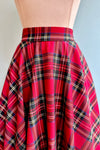 Red Plaid Circle Skirt by Banned