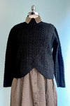 Black Mock Neck Criss Cross Front Sweater by Molly Bracken