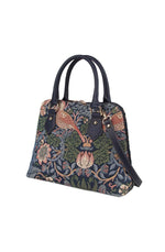 William Morris Strawberry Thief in Blue Tapestry Satchel Bag