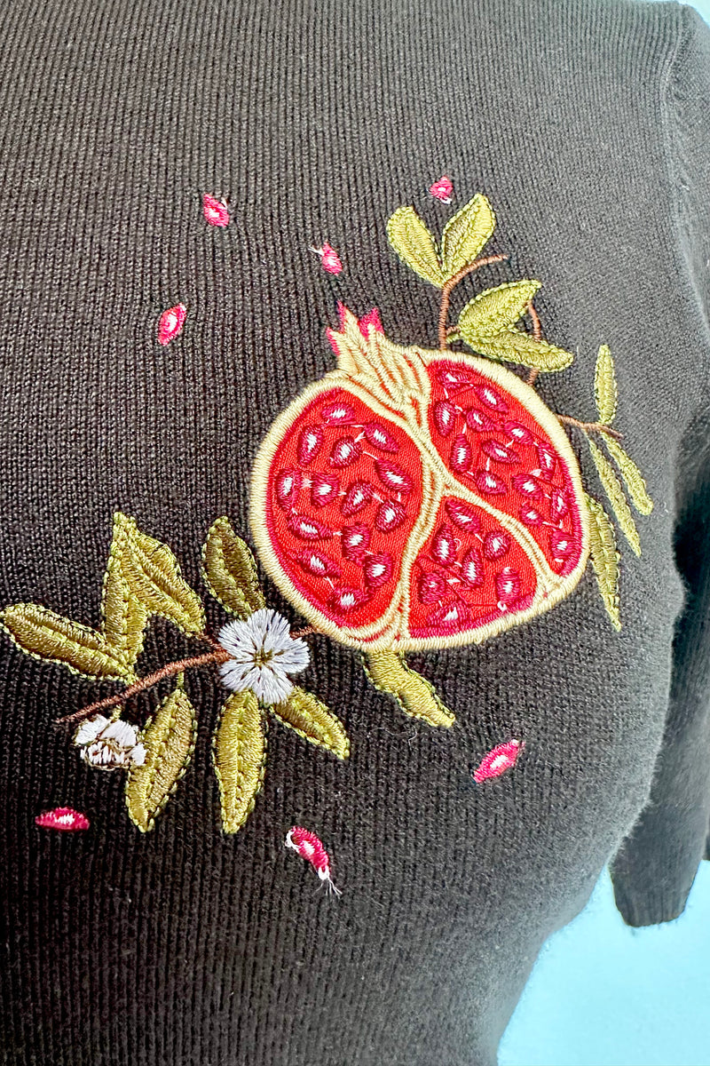 Pomegranate Turtleneck Sweater in Black by Banned