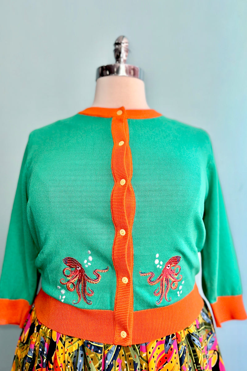 Octopus Embroidered Leslie Cardigan by Miss Lulo