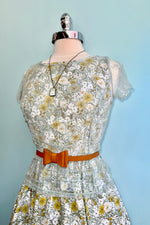 Mustard Floral Midi Dress by Retrolicious