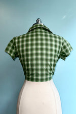 Green Plaid Ellie Tie Top by Heart of Haute