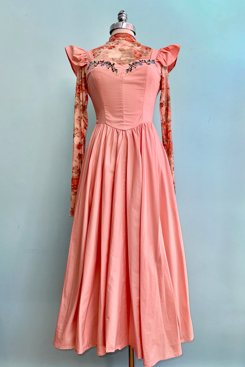 pink flutter sleeve midi dress Pink Flutter Sleeve Midi Dress Small