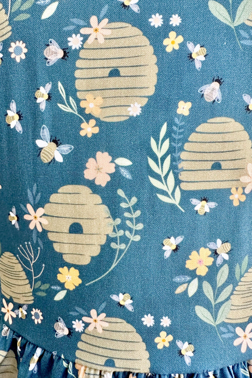 Blue Beehive Fit & Flare Dress by Retrolicious