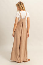 Taupe Loose Wide Leg Jumpsuit