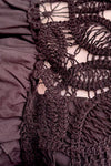 Black Crochet Ruffle Sleeve Top