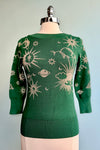 Green and Gold Celestial Pullover Sweater