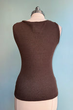 Brown Knit Vest by Heart of Haute