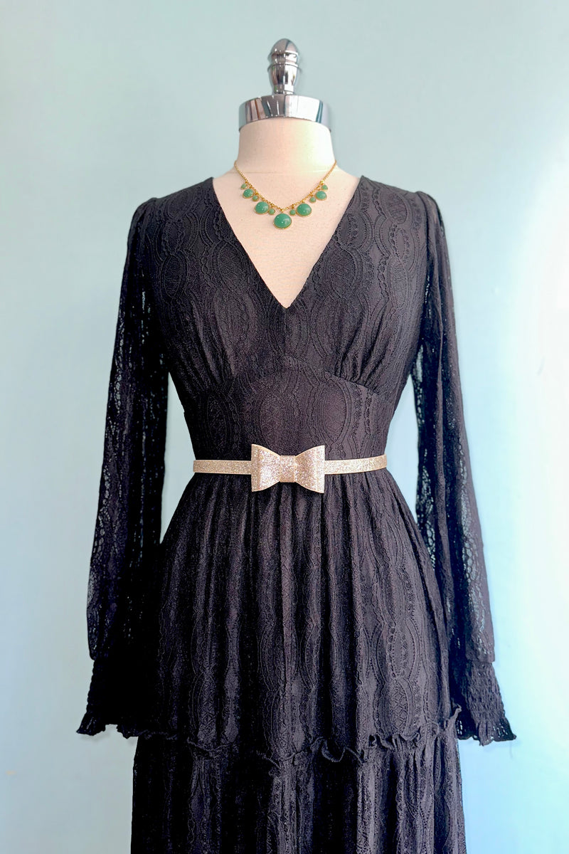 Rhea Black Lace Midi Dress by Hell Bunny