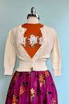 Oatmeal Puff Sleeve Cropped Cardigan