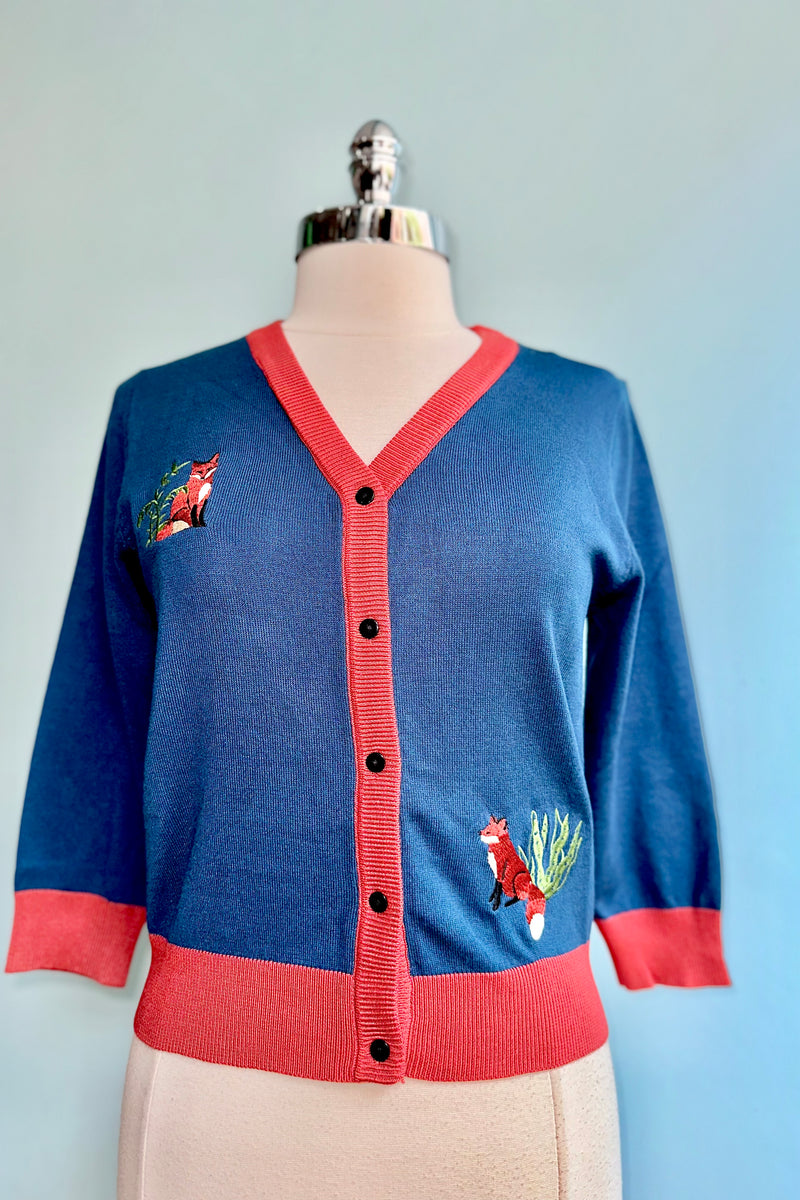 Fabled Fox Embroidered Skye Cardigan by Miss Lulo