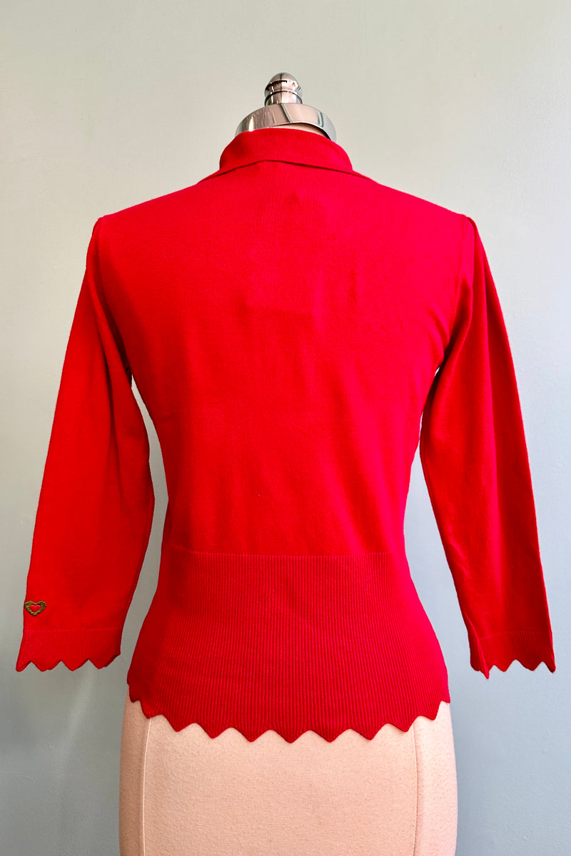 Scandi Holiday Cardigan in Red by Banned