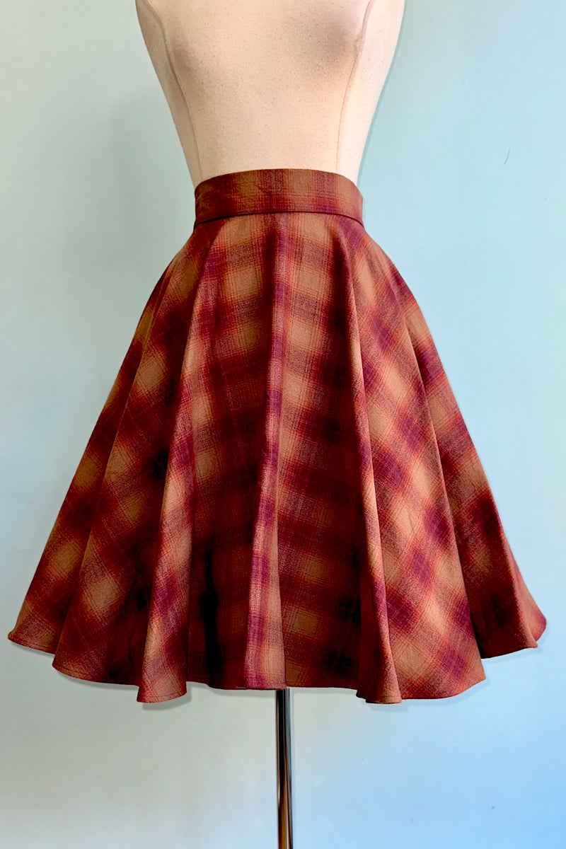 Autumn Plaid Flannel Circle Skirt by Heart of Haute