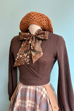 Brown Fox Estelle Tie-Neck Blouse by Heart of Haute