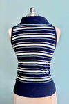 Navy Striped Maisie Sleeveless Sweater by Banned