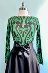Black and Green Bateau Neck Top by Compania Fantastica