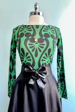 Black and Green Bateau Neck Top by Compania Fantastica