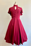 Burgundy Evil Eye Flutter Sleeve Dress