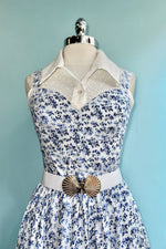 Blue Floral Bryson Midi Dress by Timeless London