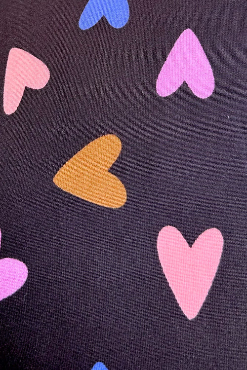 Long Sleeve Heart Jersey Top in Black by Compania Fantastica