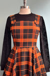 Eloise Pumpkin Check Pinafore Dress by Collectif