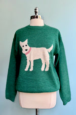 Pullover Scottie Dog Sweater in Green by Compania Fantastica