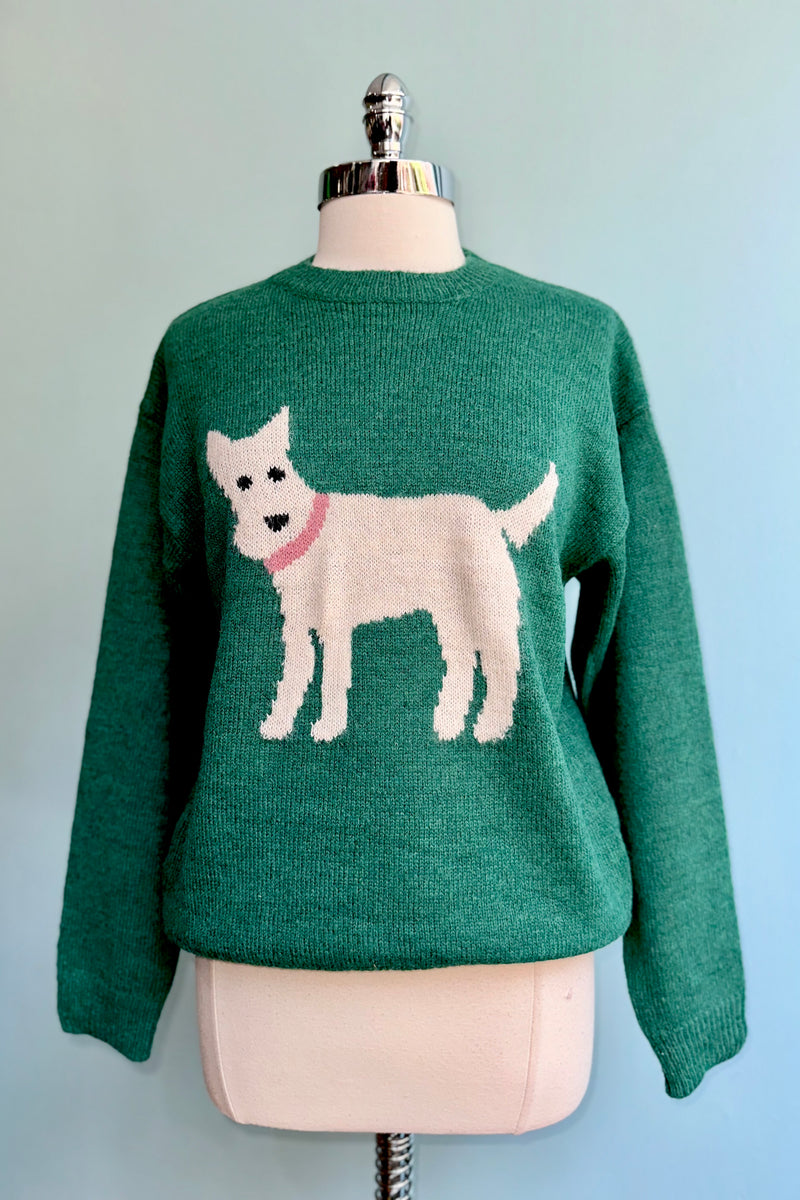 Pullover Scottie Dog Sweater in Green by Compania Fantastica
