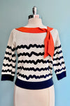 Cream Wave Stripe Ameilie Sweater by Palava