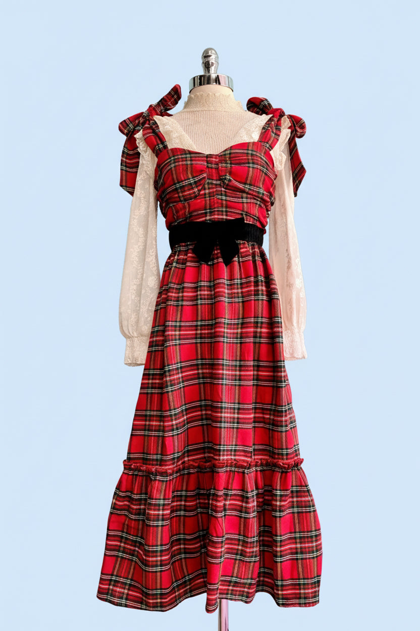 red black checkered dress RED PLAID WOVEN LONG SHIRT DRESS Zonya Campbell