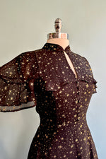 Black and Gold Celestial Capelet Dress