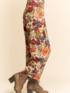 Floral Tapestry Barrel Leg Cropped Pants