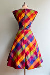 Cotton Madras Rainbow Cap Sleeve Dress