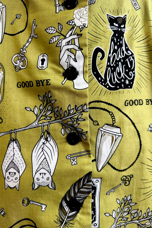 Chartreuse Occult Betty Lou Dress by Heart of Haute