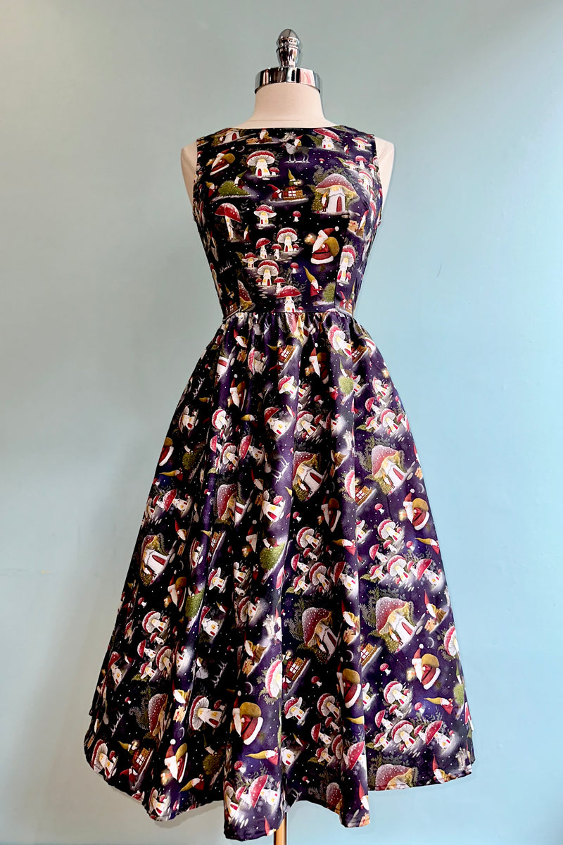 Holiday Gnomes Midi Dress by Retrolicious Holiday Gnomes Midi Dress by Retrolicious