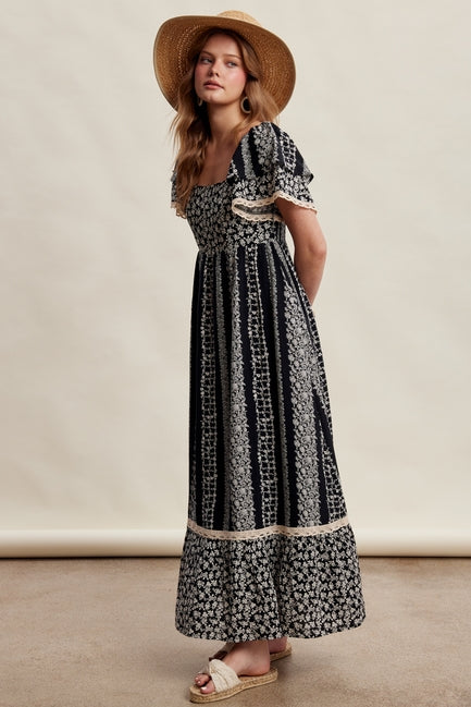 boho flutter sleeve dress Black Floral Maxi – Modern Millie It comes with a